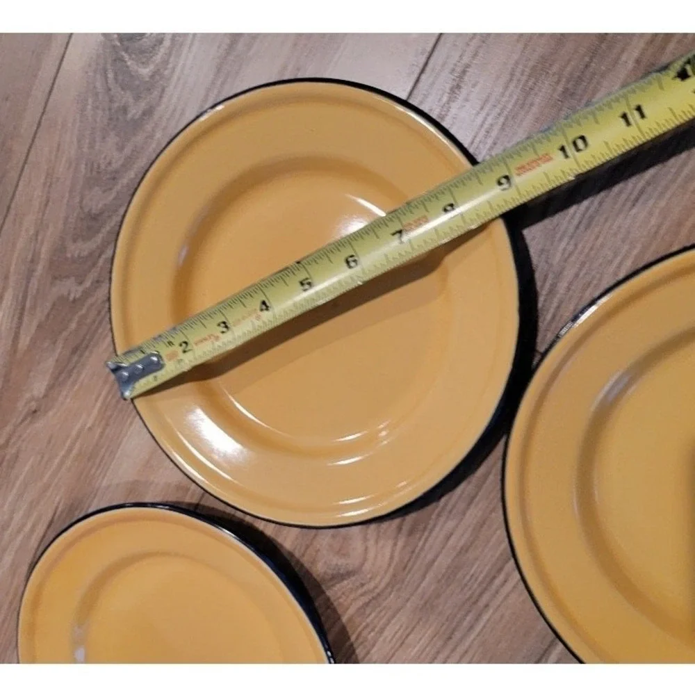 Vintage TAIPRO Enamelware Dinnerware Plates Retro Camping‎ RV Beach